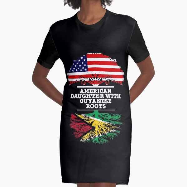 American Daughter With Guyanese Roots - Gift For Guyanese Daughters Graphic T-Shirt Dress