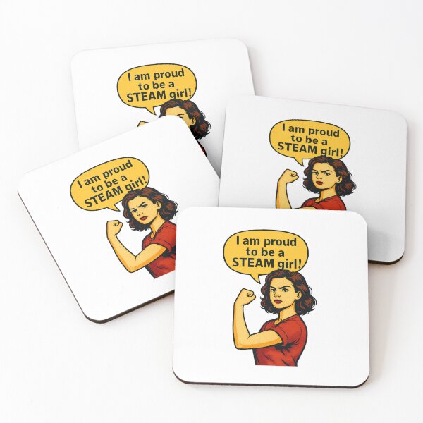 Item preview, I Am Proud to Be a STEAM Girl – Pop Art Empowerment Design White version designed and sold by LittleCountess.