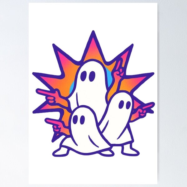 Item preview, Retro Ghost Squad Design – Cool Neon Spooky Ghosts for Halloween & Party Vibes designed and sold by GemBob Creations.