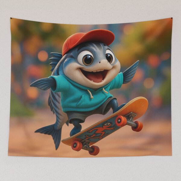 Item preview, Skater Bonito Fish designed and sold by Sillytoe.