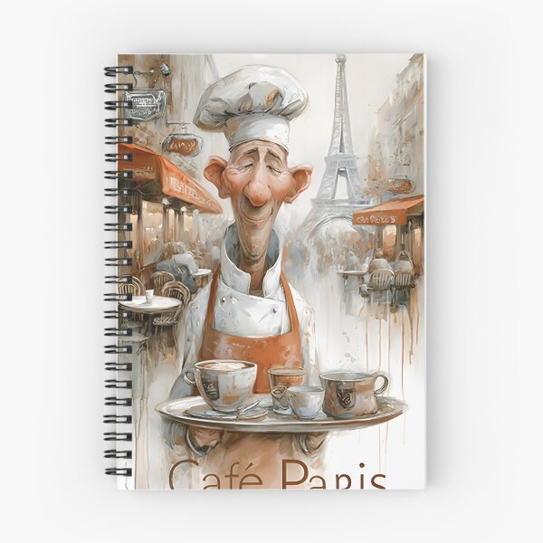 Item preview, Charming Parisian chef serves coffee at Café Paris designed and sold by Artessie.