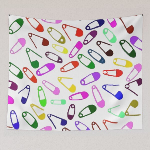 Item preview, Colorful Safety Pins Pattern – Retro Punk Pop Art designed and sold by BulletKitty82.