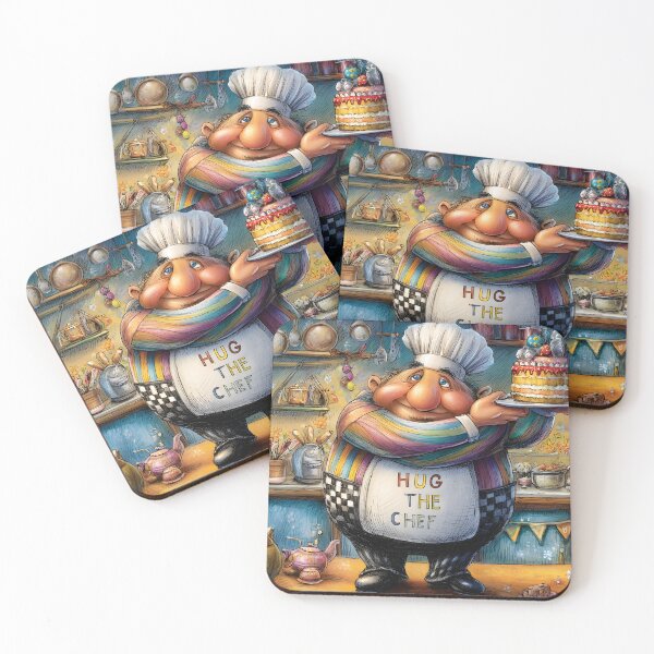 Item preview, Cheerful Chef in Colorful Kitchen with Cake Delight designed and sold by Artessie.