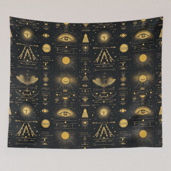 Item preview, Ancient Egypt Glyphs Celestial Pattern designed and sold by LabMandala.