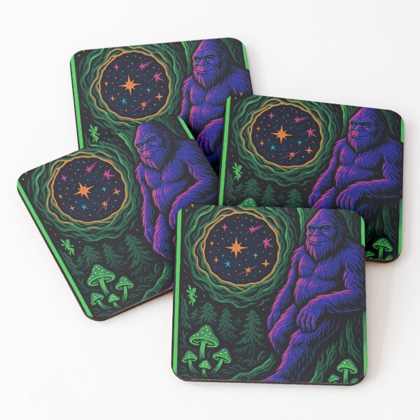 Item preview, Bigfoot's Psychedelic Forest Black Light Poster designed and sold by CleverCulture.