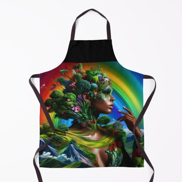 Item preview, Rainbow Woman Portrait – Floral Abstraction Nature Art designed and sold by EmeraldeaArt.