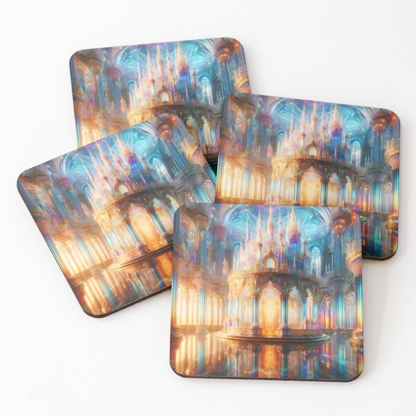 Item preview, Crystal Palace Interior – Glass Fantasy Architecture Illustration designed and sold by EmeraldeaArt.