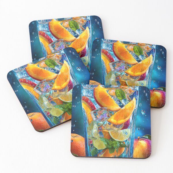 Item preview, Refreshing Fruity Drink with Ice and Mint Garnish designed and sold by Artessie.