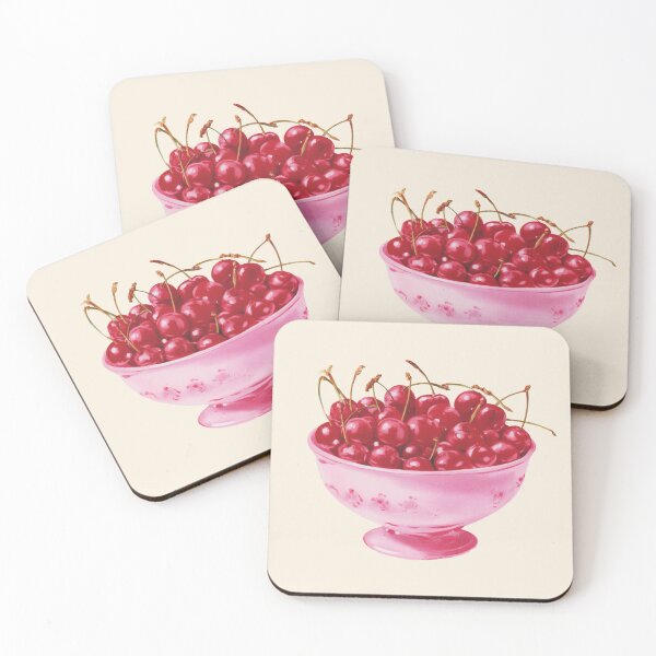 Item preview, Cherries in a bowl vintage print designed and sold by Temuri Studio.