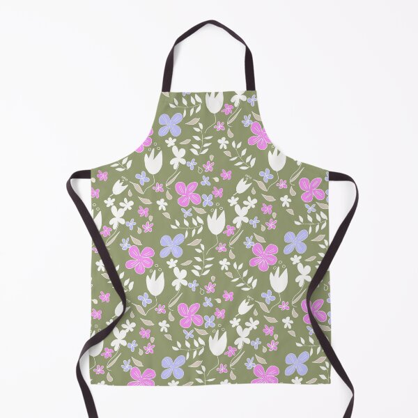 Item preview, Whimsical Pink Modern Floral Pattern on Green designed and sold by Artistestella.