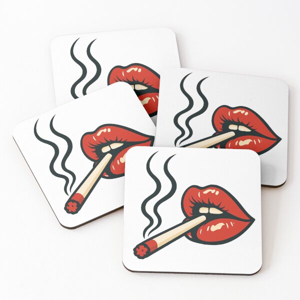 Item preview, Glossy Red Lips Smoking Pop Art Style. designed and sold by Spark2Seduction.
