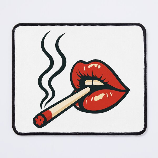 Item preview, Glossy Red Lips Smoking Pop Art Style. designed and sold by Spark2Seduction.