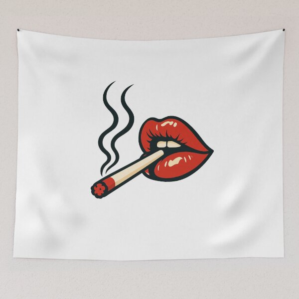 Item preview, Glossy Red Lips Smoking Pop Art Style. designed and sold by Spark2Seduction.