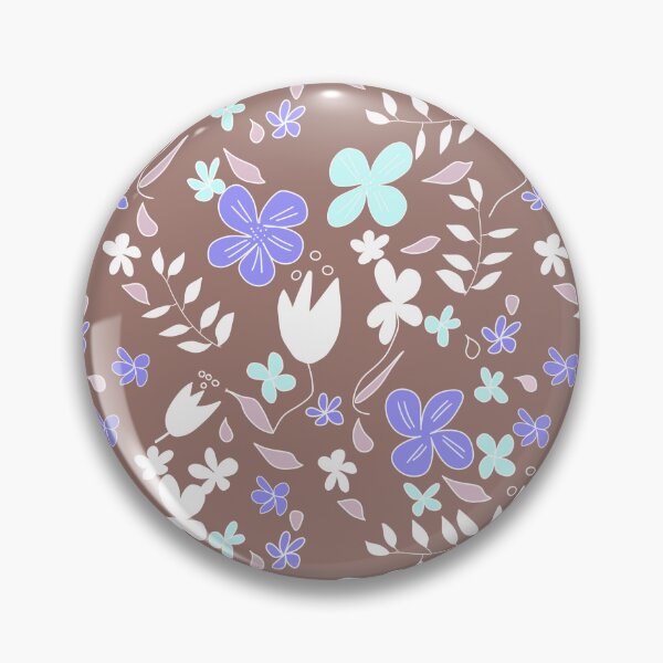 Item preview, Whimsical Purple Modern Floral Pattern on Reddish Brown designed and sold by Artistestella.