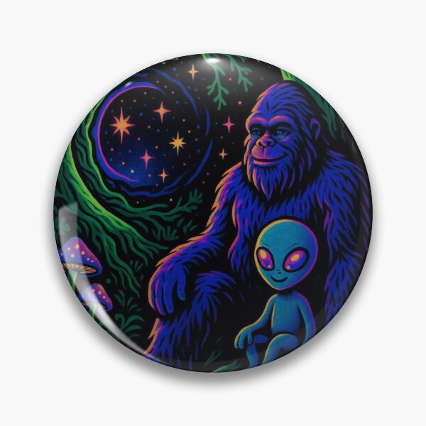 Item preview, Bigfoot's Psychedelic Forest Black Light Poster designed and sold by CleverCulture.