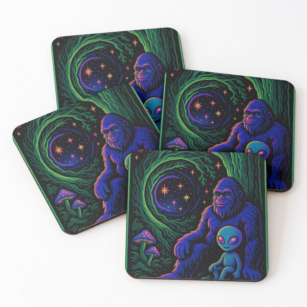 Item preview, Bigfoot's Psychedelic Forest Black Light Poster designed and sold by CleverCulture.