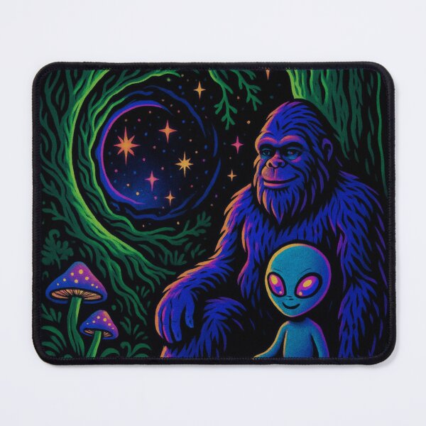 Item preview, Bigfoot's Psychedelic Forest Black Light Poster designed and sold by CleverCulture.
