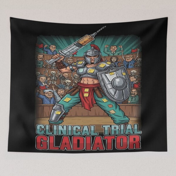 Item preview, funny nursing student Clinical Trial Gladiator designed and sold by Uglyandcute.