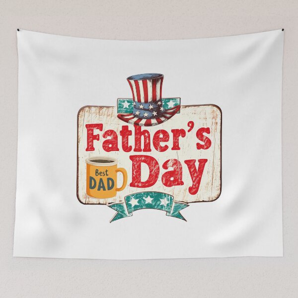 Item preview, Father’s Day – Best Dad Coffee Mug Retro Patriotic Design designed and sold by DesignArtist.ia.