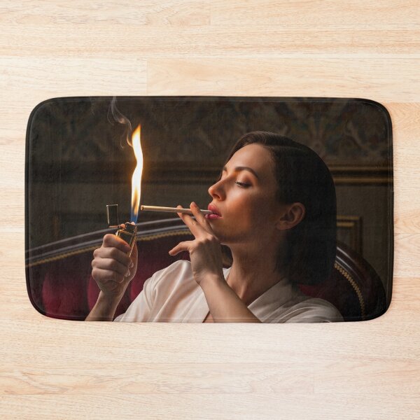Item preview, Elegant Woman Lighting A Long Cigarette in Vintage Glamour Style. designed and sold by Spark2Seduction.