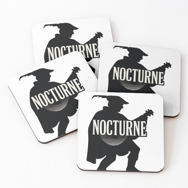 Item preview, NOCTURNE Bard Silhouette Tee – Vintage Cream on Black Gothic Streetwear designed and sold by POD DYNASTY | Original Print On Demand T-Shirt Graphics.