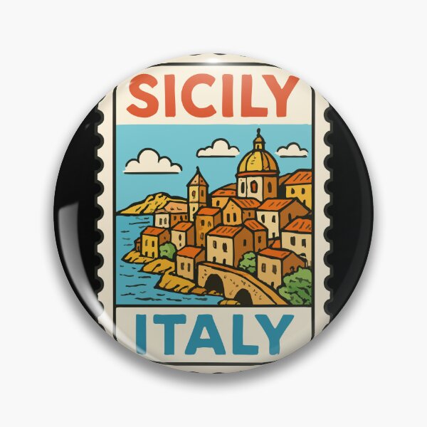 Item preview, Sicily Italy Retro Stamp Travel designed and sold by TomFrontierArt.