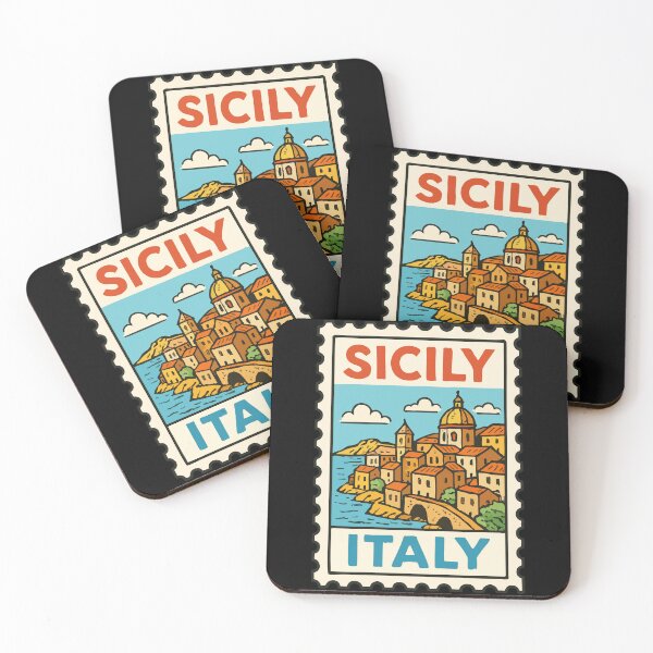 Item preview, Sicily Italy Retro Stamp Travel designed and sold by TomFrontierArt.