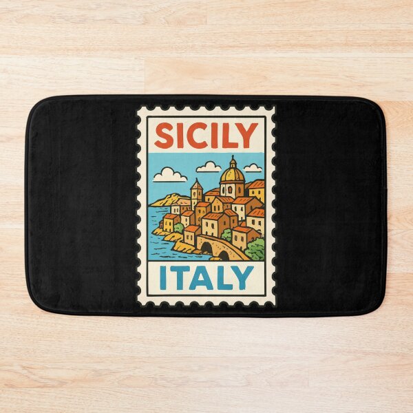 Item preview, Sicily Italy Retro Stamp Travel designed and sold by TomFrontierArt.