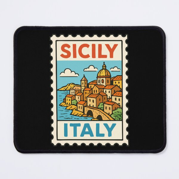 Item preview, Sicily Italy Retro Stamp Travel designed and sold by TomFrontierArt.
