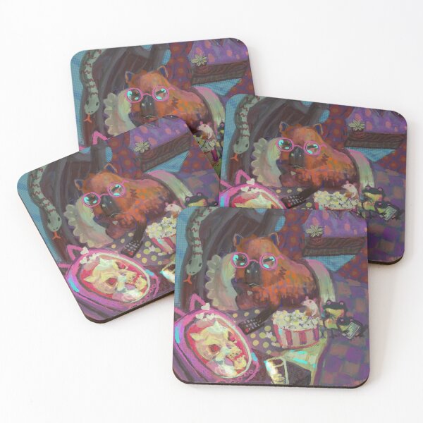 Item preview, Capybara and his friends watching a bad horror movie, but they have fond memories of it. designed and sold by guilhernunes.