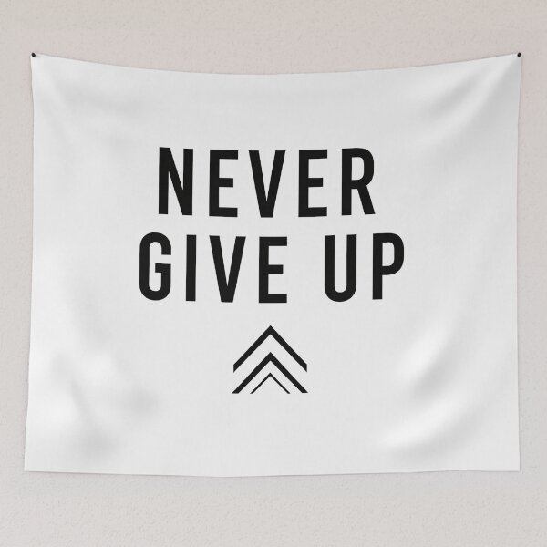 Item preview, Never Give Up Minimalist Arrows Quote designed and sold by Owcomm.
