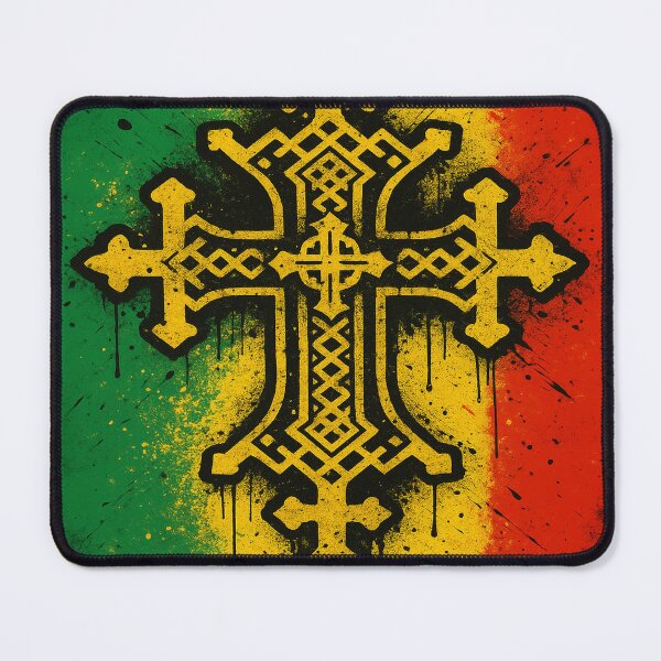 Item preview,  “Ethiopian Flag Orthodox Cross – Urban Graffiti Style Ethiopian Pride Design” designed and sold by AtikumW.