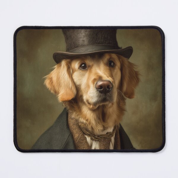 Item preview, Victorian Golden Retriever Gentleman – Dog in Top Hat Portrait designed and sold by plam50.