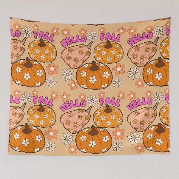 Item preview, Hello Fall Cute Pumpkin Floral Design designed and sold by digitaldemart.