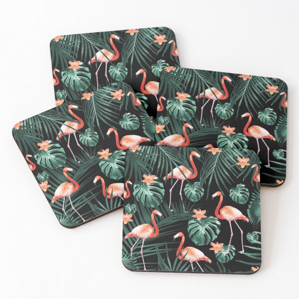 Item preview,  Tropical Flamingo Floral Night Pattern #1 #tropical #decor #art designed and sold by Anita's & Bella's Art.