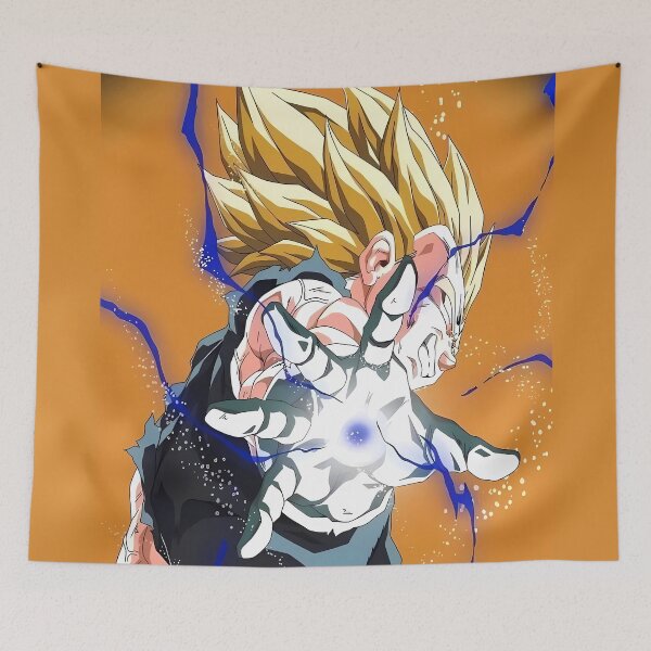 Item preview, Golden-Haired Warrior Unleashing Energy Attack – Dynamic Anime Artwork designed and sold by Artistic canvas store.