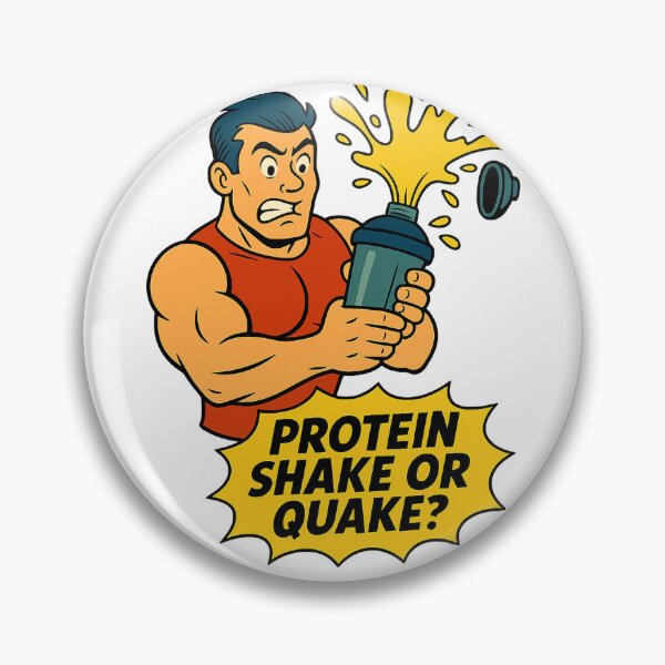 Item preview, Funny Gym Cartoon – Protein Shake or Quake designed and sold by DaDansArt.