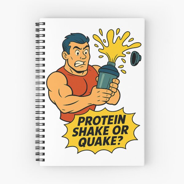 Item preview, Funny Gym Cartoon – Protein Shake or Quake designed and sold by DaDansArt.