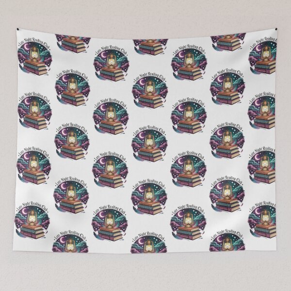 Item preview, Late Night Reading Club Design – Cozy Book Lover Art with Lantern, Moon & Stars for Bibliophiles designed and sold by GemBob Creations.