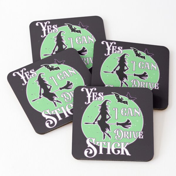 Item preview, Yes I Can Drive Stick – Funny Witch on Broom Halloween Design designed and sold by MeggieMakes.