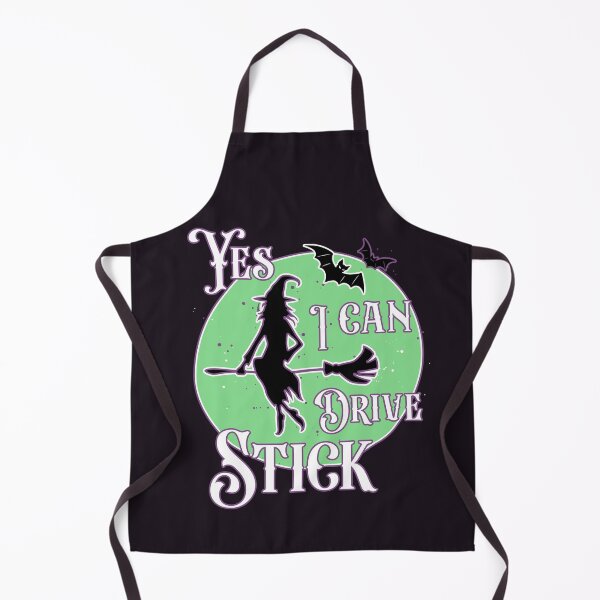Item preview, Yes I Can Drive Stick – Funny Witch on Broom Halloween Design designed and sold by MeggieMakes.