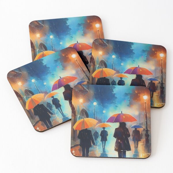 Item preview, Colorful Umbrellas on Rainy Night designed and sold by Jill Nightingale.