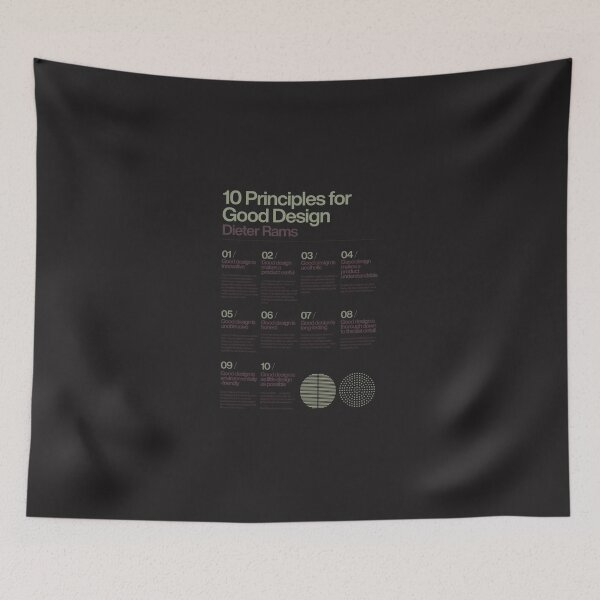 Item preview, 10 Principles For A Good Design Dieter Rams White Braun Helvetica Typographic Quote Modern Art Wall Ar Industrial Design designed and sold by TyreeBoga.