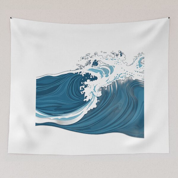 Aperçu de l'œuvre Vagues océaniques bleues monochromes créée et vendue par sharon1210.