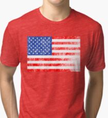 Patriotic American Flag Independence Day Artwork Tri-blend T-Shirt