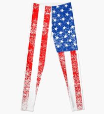 Patriotic American Flag Independence Day Artwork Leggings