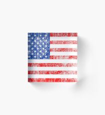 Patriotic American Flag Independence Day Artwork Acrylic Block