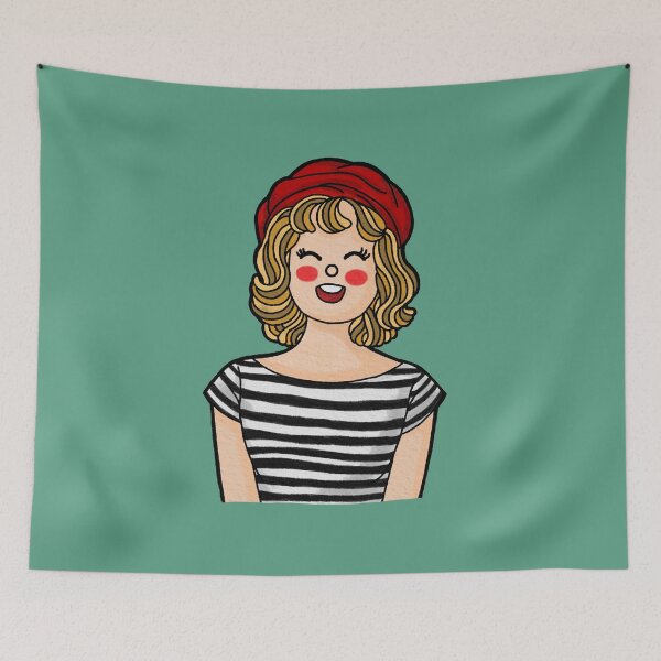 Item preview, Parisian Smile – Retro Chic Girl Illustration designed and sold by PangmulCartoon.