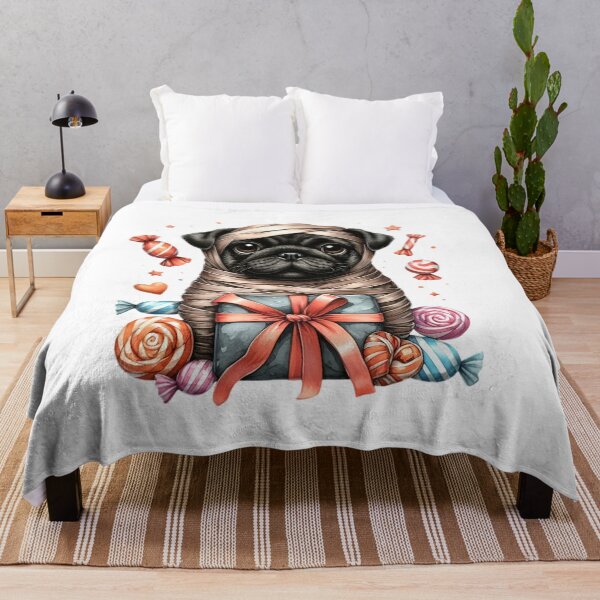 Item preview, Pug wrapped like a mummy with little candy designed and sold by GogoGrove.