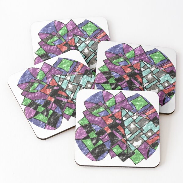 Item preview, 4 circles 1 triangle rough round abstract designed and sold by SmashingDeals.